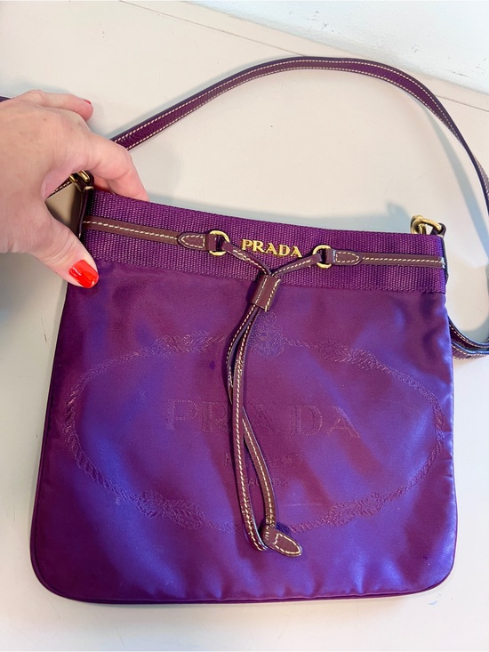 leather bag prada purple nylon bag